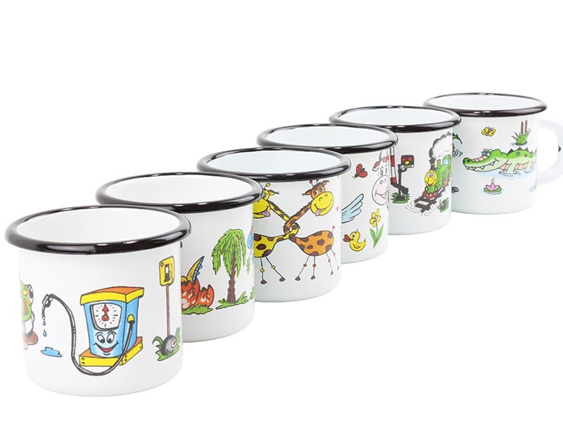BELIS Smaltovaný hrnek ø 7 cm - 0.25 l bílý "domácí chov" - 11007-039DHF04 - náhled 3