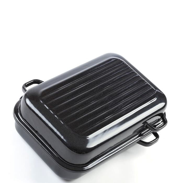BELIS Smaltovaný dvoupekáč s žebrováním 40 cm ucha z boku - PEKÁČE - 37140-00400005 - náhled 2