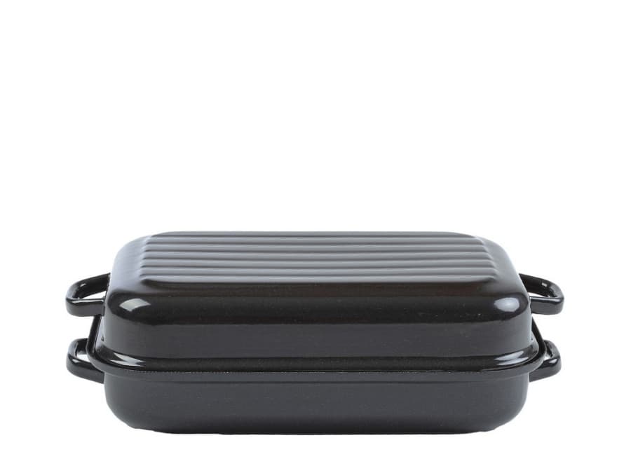 BELIS Smaltovaný dvoupekáč s žebrováním 35 cm - PEKÁČE - 37235-00400005