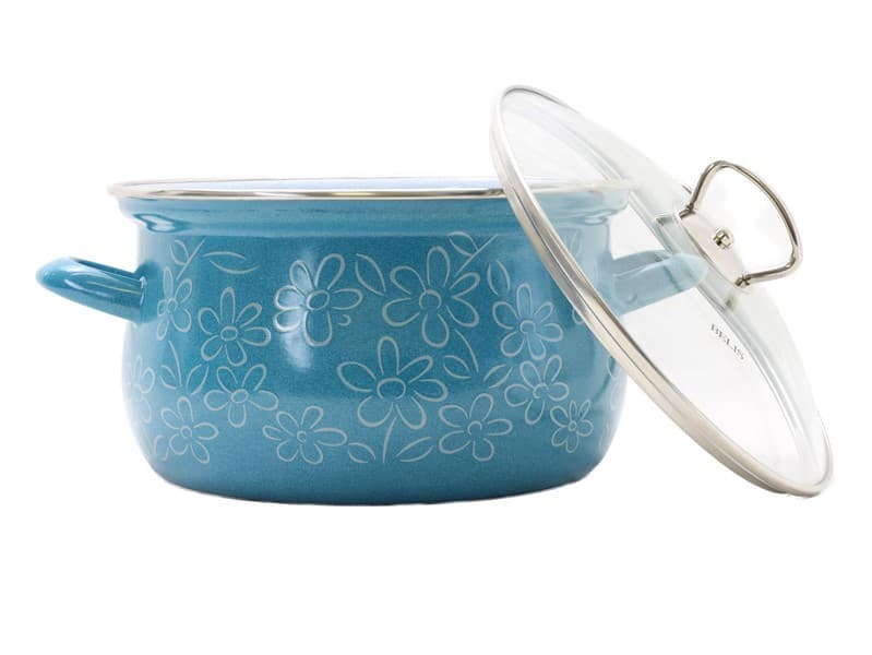 BELIS Smaltovaný hrnec se skleněnou poklicí ø 18 cm - 2,6 l - FLOWER - 51018-155DDF05 - náhled 2