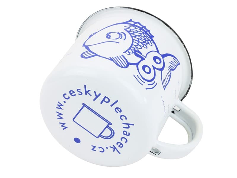 BELIS Smaltovaný hrnek ø 8 cm - 0.35 l bílý "rybka" v krabičce - ČESKÝ PLECHÁČEK - 11008-039RDM04 - náhled 5