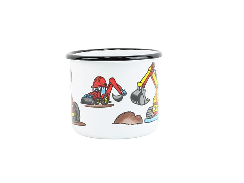 BELIS Smaltovaný hrnek ø 8 cm - 0.35 l bílý "bagr" - 11008-039DHA04 - náhled 5