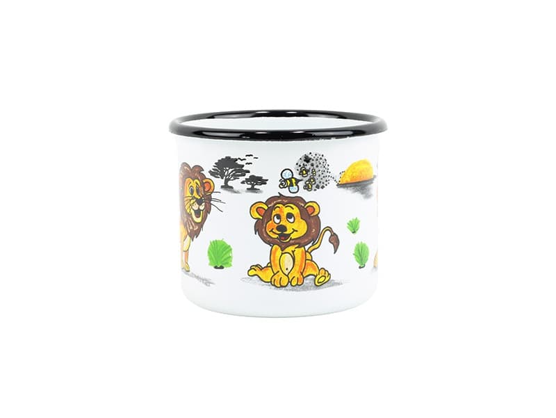 BELIS Smaltovaný hrnek ø 8 cm - 0.35 l bílý "lev" - 11008-039DHD04 - náhled 3