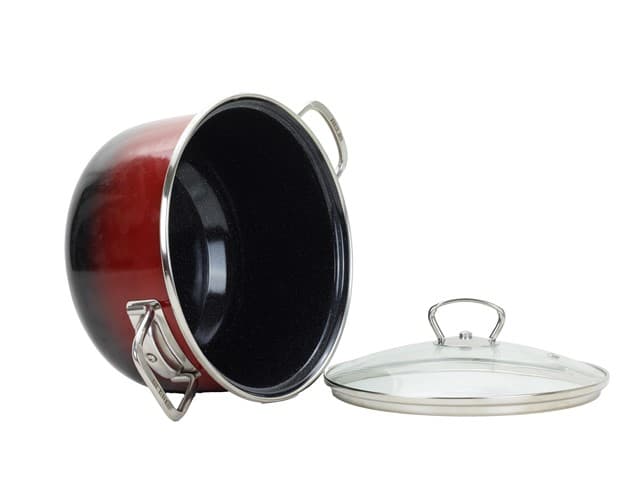 BELIS Smaltovaný hrnec se skleněnou poklicí ø 18 cm - 2.2 l - PREMIUM OMBRÉ červený - 71918-033A0DN3 - náhled 3
