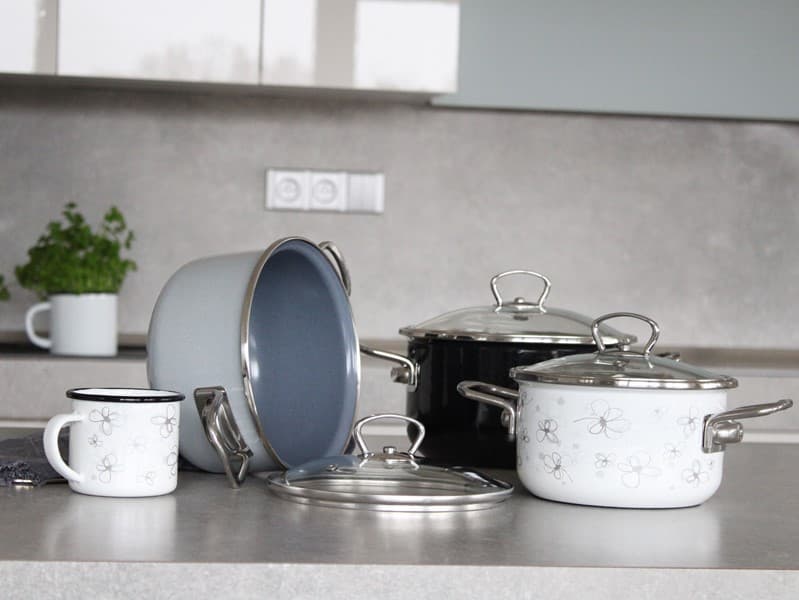 BELIS Smaltovaný rendlík se skleněnou poklicí ø 24 cm - 4 l - PREMIUM šedý - 72924-053D80N3 - náhled 5