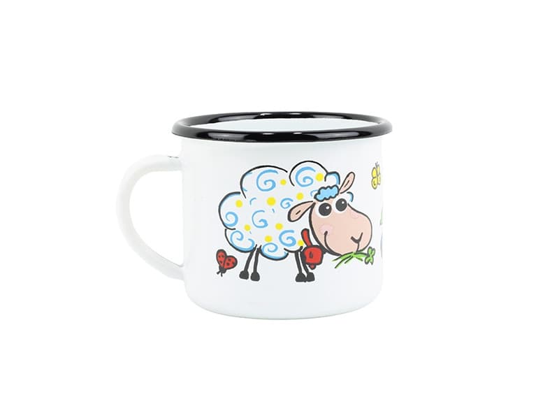 BELIS Smaltovaný hrnek ø 8 cm - 0.35 l bílý "ovečka" - 11008-039DHK04 - náhled 5