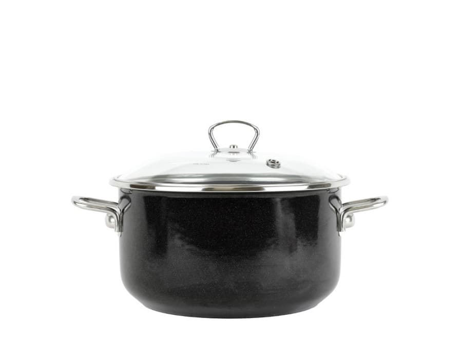 BELIS Smaltovaný hrnec se skleněnou poklicí ø 20 cm - 3.5 l - PREMIUM černý - 71920-004000N3