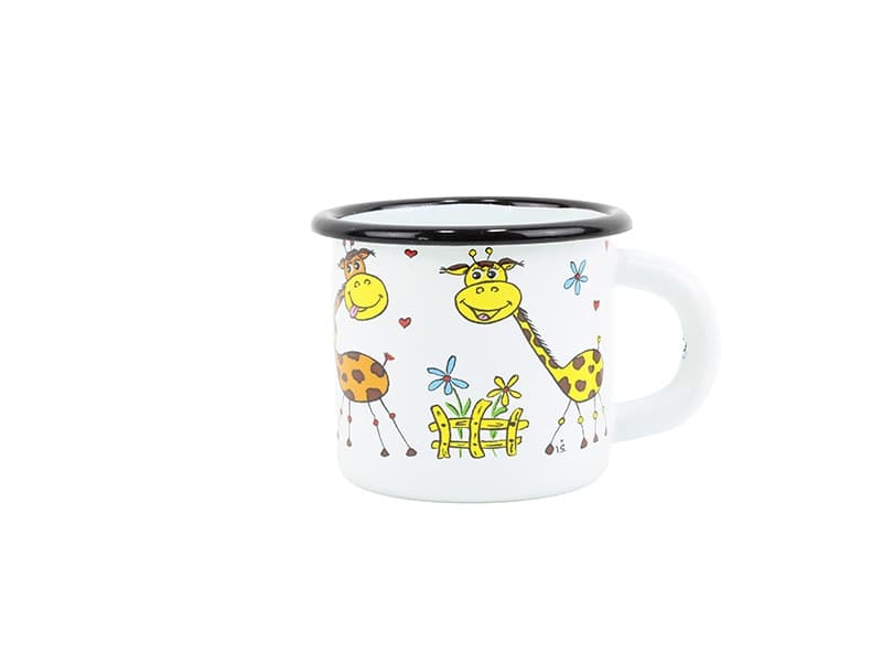 BELIS Smaltovaný hrnek ø 7 cm - 0.25 l bílý "žirafa" - 11007-039DHH04 - náhled 2