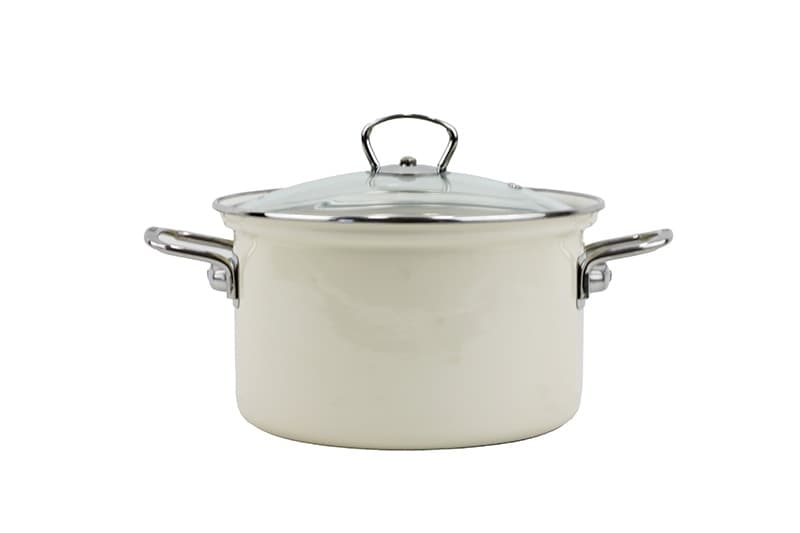 BELIS Smaltovaný hrnec se skleněnou poklicí ø 18 cm - 2,6 l - ECO-CERAMIC krémový - 41518-099DD8N3 - náhled 2