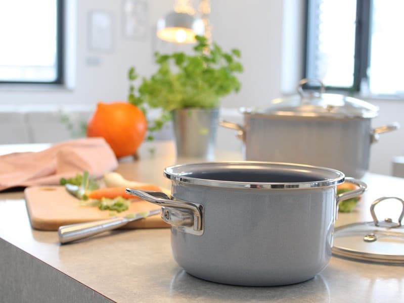 BELIS Smaltovaný rendlík se skleněnou poklicí ø 16 cm - 1.25 l - PREMIUM šedý - 72916-053000N3 - náhled 3